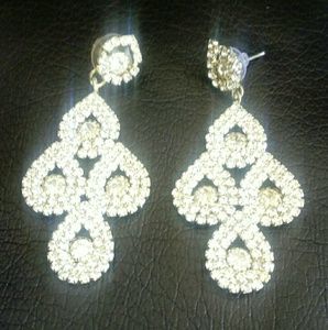 Silver stone earring